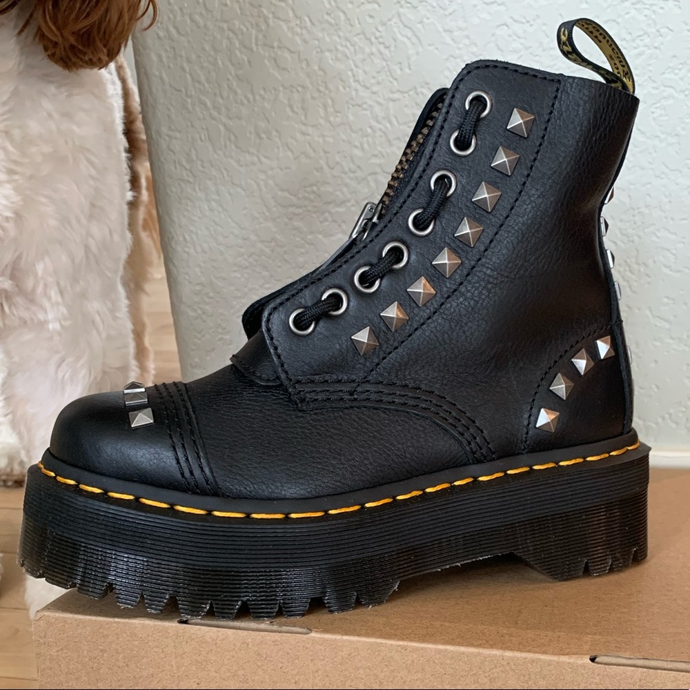 Black platform studded dr martens *rare*